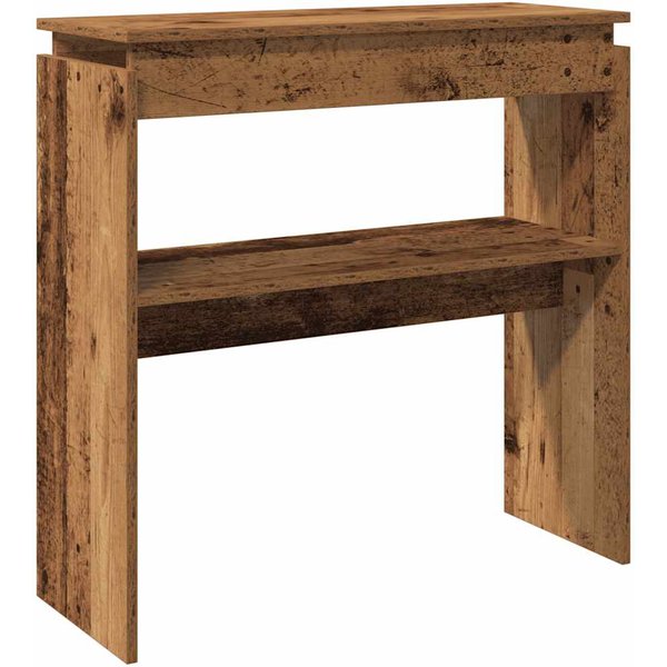 Mesa Consola Con Aspecto De Madera RúStica 80 X 30 X 80 Cm Madera De IngenieríA-image