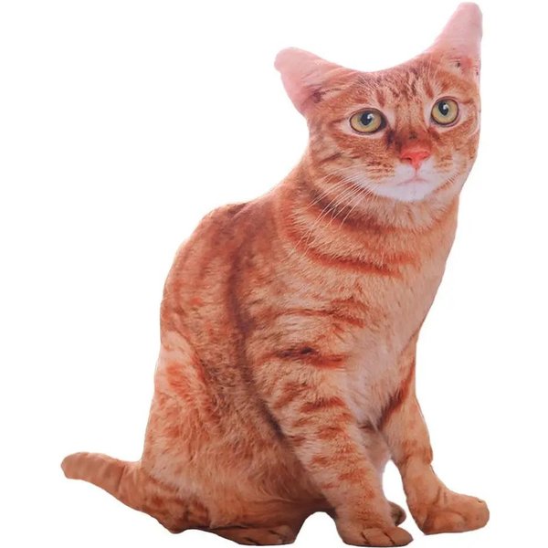 MuñEco De Gato 3D Realista De Peluche Suave Dibujos Animados SimulacióN Gato Peluche Almohada Rellena Kawaii Animales De Peluche Juguete CojíN Para NiñOs NiñAs-image