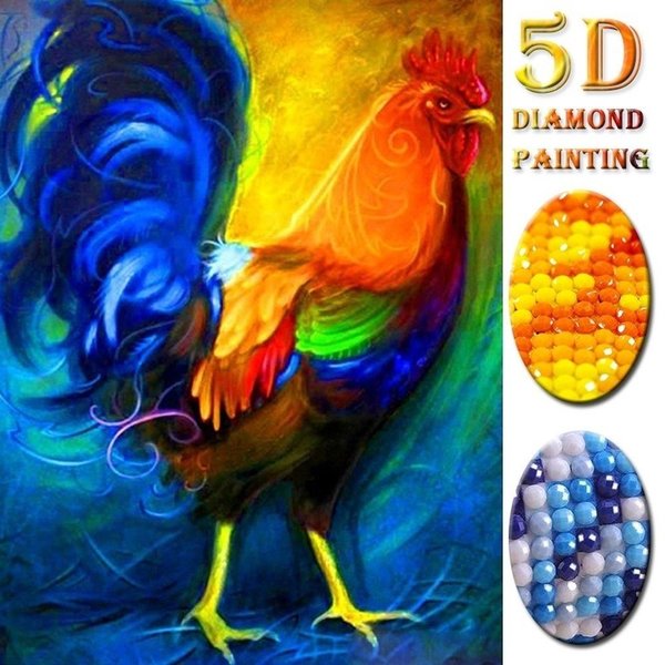 Pintura De Diamantes Gallo Bordado De Diamantes 5D DIY DecoracióN De Imagen Hogar Regalo Hecho A Mano 20X30CM-image