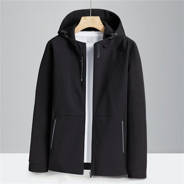 Ropa De MontañIsmo Casual CáLida De Gran TamañO Para Primavera Y OtoñO Al Aire Libre Chaqueta Cardigan Con Capucha Para Hombre Ropa Soft Shell Para Hombre 5XL Black-image