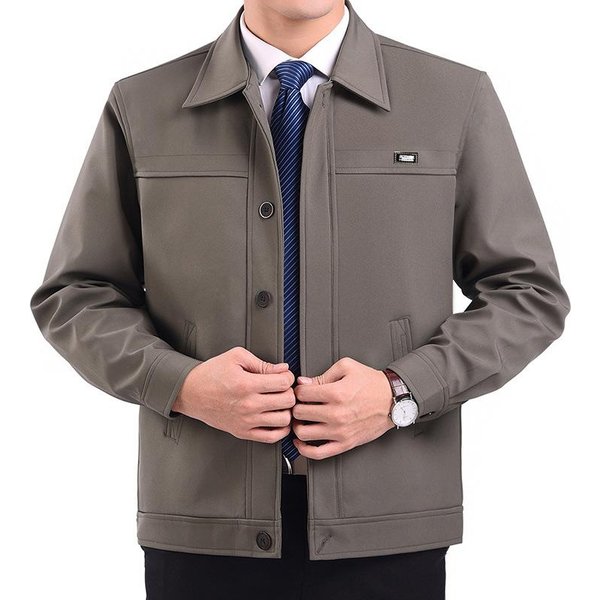 Chaquetas Para Hombres De Mediana Edad Y Ancianos Chaquetas De Primavera Y OtoñO Para Hombres Chaquetas De Papá Tops XXL Black-image