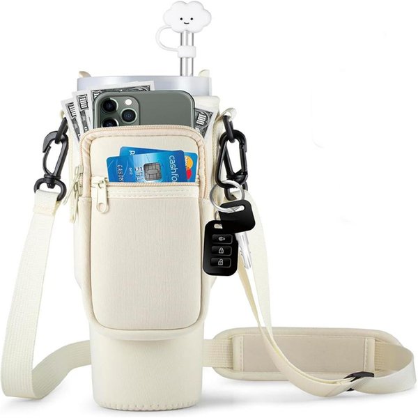 Bolsa De Transporte Para Botella De Agua De 40 Oz, Funda Para Termo, Soporte Para Botella De Agua, Correa De Hombro Ajustable, Funda Para Taza-image