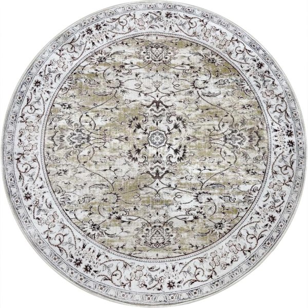 Luksusowy OkrąGłY Dywanik PodłOgowy W Kwiaty, Styl Vintage Boho, Do Dekoracji Salonu, Sypialni, MięKki, AntypośLizgowy Dywan 90Cm-Dia.-image
