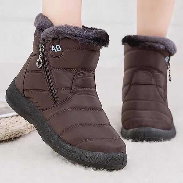 Wysokiej JakośCi Zimowe Obuwie Damskie Wodoodporne Buty Damskie Buty Zimowe Moda Damska Pluszowe Buty śNiegowe CiepłE Botki 43 BrąZowy-image