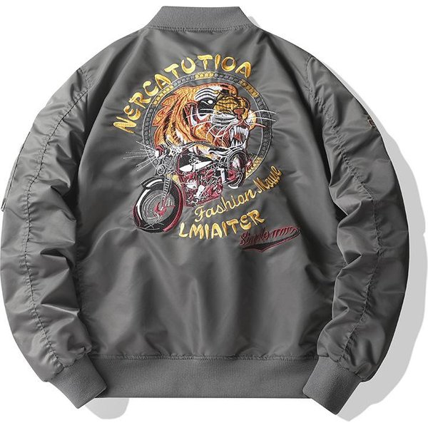 Kurtka BawełNiana Kurtka Haftowana Kurtka Typu Bomber Kurtka Lotnicza MęSka Xxxxl Black-image
