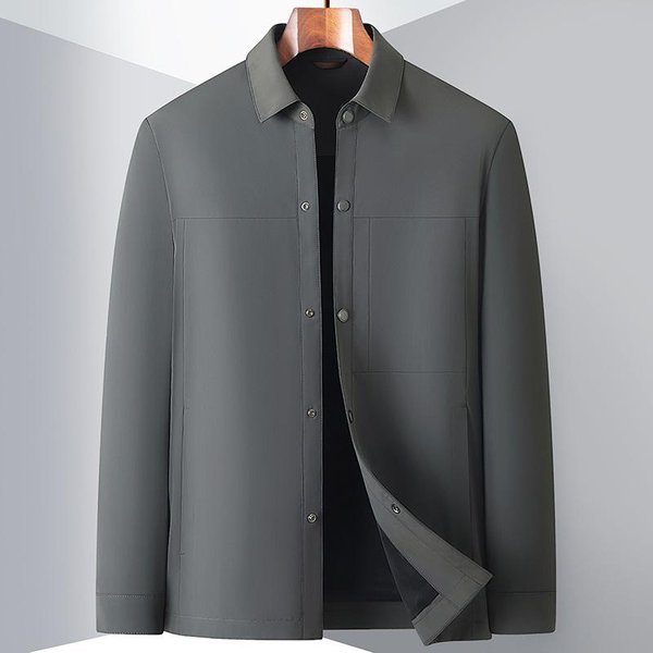 Chaqueta De Trabajo Estilo Camisa De Lujo Ligero Para Primavera Y OtoñO Chaqueta VersáTil Informal De Moda Chaqueta Para Hombre 4XL Verde-image