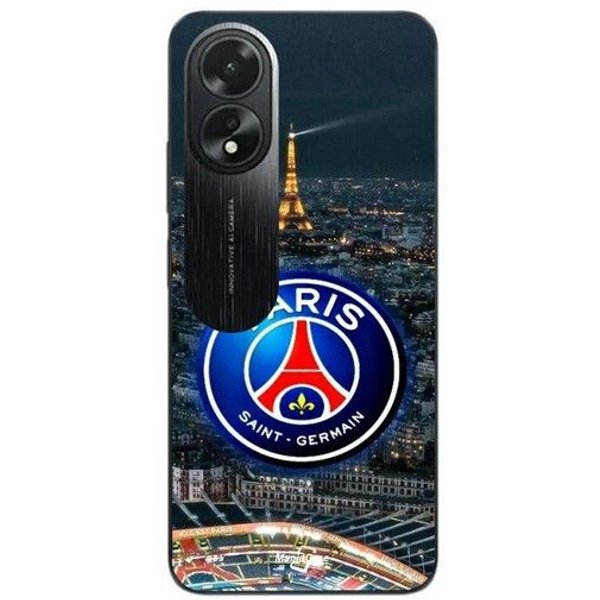 Coque De TéLéPhone - Maniacase - Oppo A38 - Souple - Noir - Logo Psg, Stade, Nuit, Tour Eiffel Negro-image