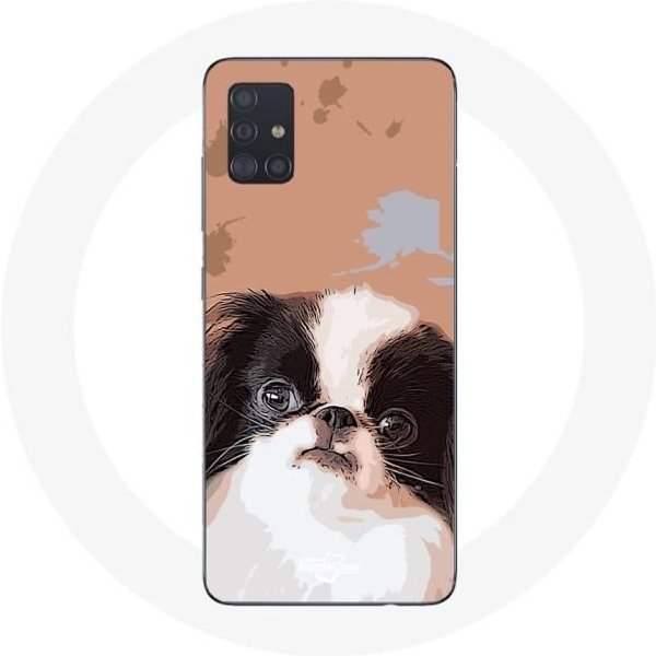 Coque Pour Samsung Galaxy A71 ÉPagneul Japonais Noir Et Blanc Race De Chiens-image