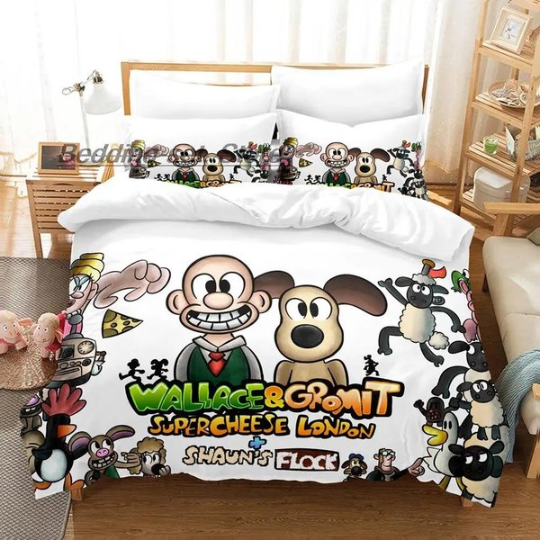 Kolekcja PośCieli Kawaii Gromit Rozmiary Jednoosobowy Twin PełNy Queen King Kolekcja Do Sypialni Aldult Dzieci KołDra Kolekcje Nadruk Anime Z PośCielą EU Single 135X200Cm-image