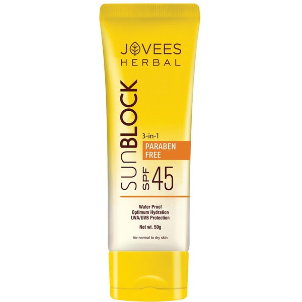 Jovees Protector Solar Herbal SPF 45 Para Piel Seca | ProteccióN De Amplio Espectro UVA UVB Luz Azul | Ligero No Graso Hidratante 50G-image