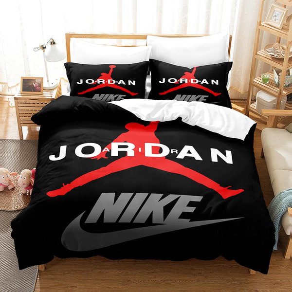 Juego De Funda NóRdica De Baloncesto Queen, Funda De EdredóN Para Juegos Deportivos Para NiñOs NiñAs, Juego De Ropa De Cama Graffiti Negro Cubierta De Colcha Deportiva AU Single(140X210Cm)-image