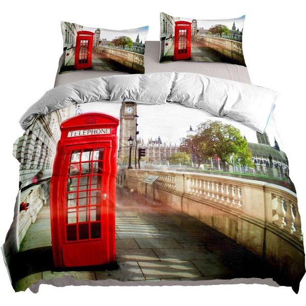Deszczowy Londyn Klasyczny Zestaw Poszwy Na KołDrę King Queen Double Full Twin Pojedynczy Rozmiar Zestaw PośCieli 180X210Cm-image