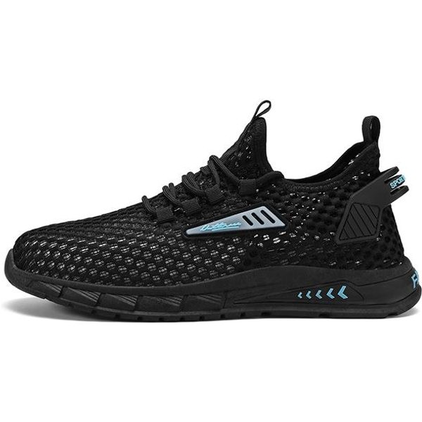 Zapatos Casuales Para Hombre De Verano Zapatillas De Running Zapatilla Ligera Malla Transpirable Para Exteriores Moda Deportiva Negro Estilo Popular Zapatillas De Hombre 43 Negro-image