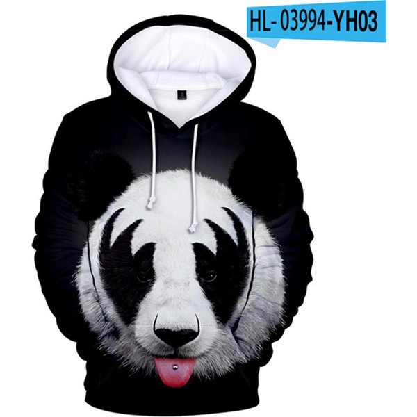 Bluzy Z Kapturem Dla Dzieci W Wieku Od 4 Do 14 Lat, Urocze Bluzy Z Kapturem Z Nadrukiem Panda 3D, ChłOpcy I DziewczęTa, Bluzy Z Kapturem Z KreskóWek Harajuku, DziecięCe, Swetry, Odzież 140 White-image