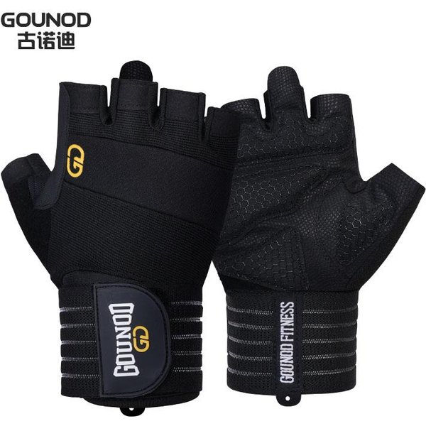 RęKawice Do Podnoszenia CiężAróW Gounod Wristband Support OddychająCe AntypośLizgowe RęKawice Sportowe Do ćWiczeń Kulturystyka Podnoszenie CiężAróW Trening Fitness S-image