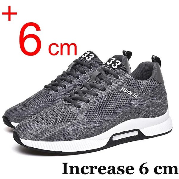 Plantilla Aumentadora De Altura Para Hombre 6CM Zapatos Deportivos Casuales De Altura 48 Zapatillas De Hombre Zapatos Con Elevador Tacones Ocultos Zapatos Aumentadores De Altura Transpirables 43 Black-image