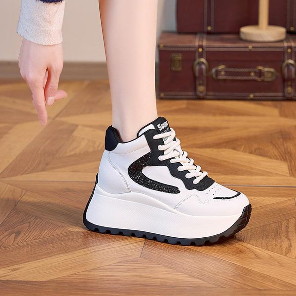 7CM Jesienne Grube Trampki Modne Damskie Buty OddychająCe Damskie Buty Sportowe Casualowe Trampki Na Platformie Kobieta Zapatillas De Mujer 40-image