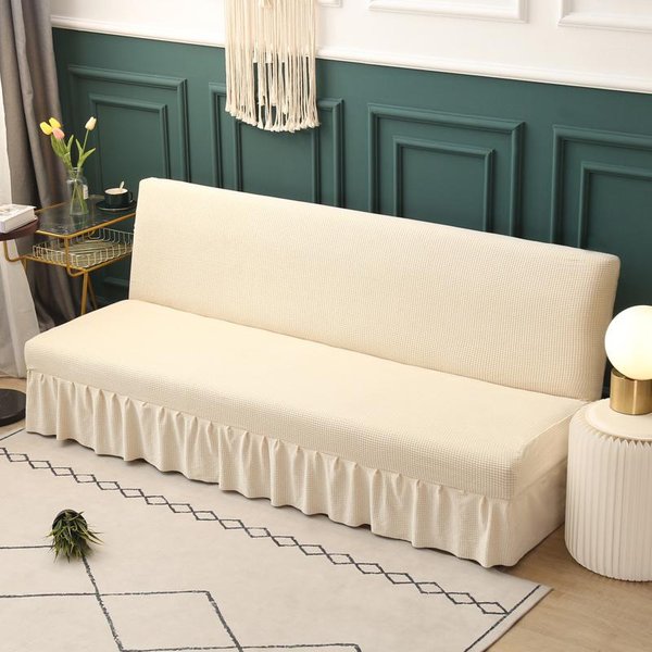 Funda EláStica Sin Brazos Para FutóN Con Falda Jacquard Funda Para Sofá Cama FutóN Funda Para Sofá Funda Para Sofá Para Muebles De Sala De Estar Protector S 120-145Cm-image