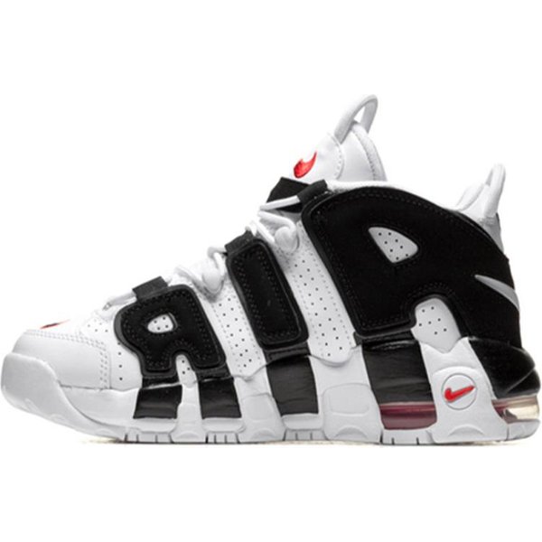 Nike Air More Uptempo SkóRzane Odporne Na ŚCieranie Buty Do KoszykóWki ŚRednie BiałE Czarne Unisex 415082-105 38-image