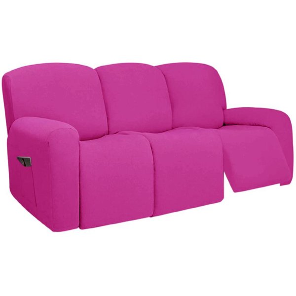 Funda EláStica Seccional Reclinable De 3 Plazas Con Fondo EláStico Suave Lavable Protector De Muebles Para Mascotas Cubre Sofá 3 Seat-image