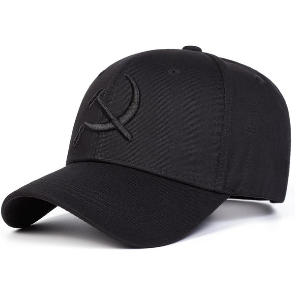 Gorras De BéIsbol Bordadas Unisex Martillo Y Hoz Primavera OtoñO Exterior Ajustables Casuales Sombrero Protector Solar Gorra Deportiva Black-image