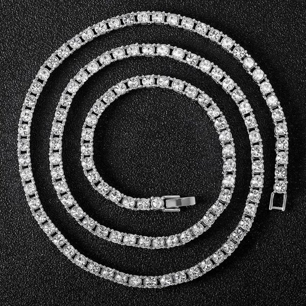 Hip Hop BłYszcząCy 13MM ŁAńCuch KubańSki Naszyjnik Kobiety MężCzyźNi Kolorowy Cyrkonia Iced Out ŁAńCuch KubańSki Punk BiżUteria Naszyjnik Prezent 18Cm Bracelet Gray-image