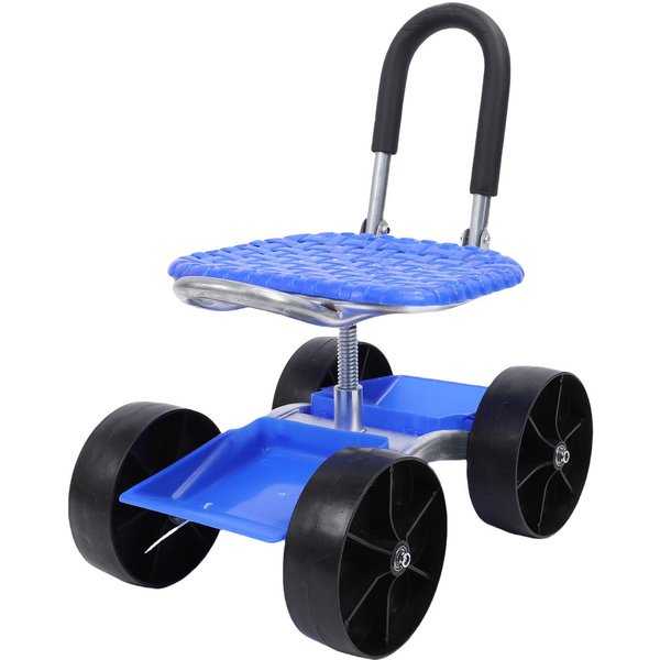 Carro De JardíN Asiento De Trabajo Rodante Giratorio 360 Grados Asiento De Trabajo Ajustable En Altura Para JardineríA, PlantacióN, ExcavacióN-image