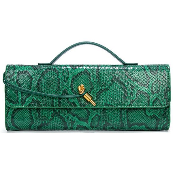 Damska Torebka High-End O Wzorze WężOwej SkóRy, RęCzna Torebka Wieczorowa, Lekka RęCzna Torba Na Ramię, Modna Torebka Baguette Crossbody Gray-image