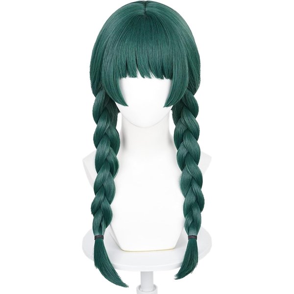 Wysokiej JakośCi Peruka Cosplay Maomao PamięTniki Aptekarza Ciemnozielona Odporna Na CiepłO Syntetyczne WłOsy Impreza Anime Peruki Mao Mao-image