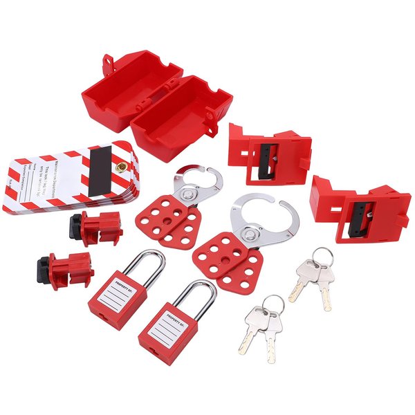 Kit De Bloqueo Y Etiquetado EléCtrico Con Candados Para Interruptores AutomáTicos Etiquetas Loto Candados De Seguridad Llaves Para Industrial QuíMico-image