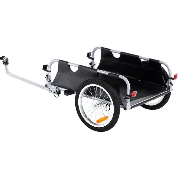 Remolque De Carga Para Bicicleta, Capacidad De Carga De 100 Lbs, Carrito Carro De Bicicleta De Servicio Pesado, Almacenamiento Compacto Plegable Y LiberacióN RáPida Con Enganche Universal, Ruedas De 16 ,-image
