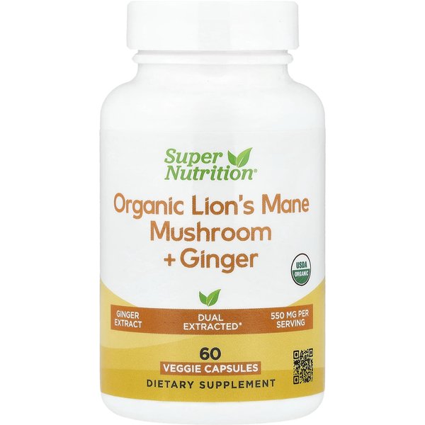 Super NutricióN, Hongo De Astas De Ciervo OrgáNico + Jengibre, 60 CáPsulas Vegetales-image
