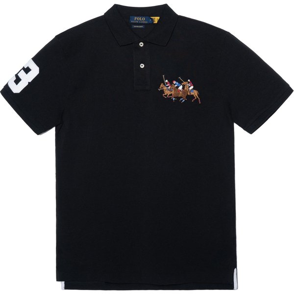 Polo Ralph Lauren Koszulka Polo Z Haftowanym Logo KróTki RęKaw MęSkie Topy Czarny 710814437-001 S Gray-image