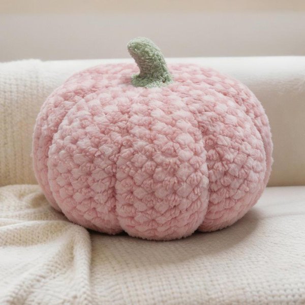 Nowa Moda Pluszowa Poduszka Dynia MięKka Kratkowana Poduszka Urocze Kolorowe Pluszowe Dynie Poduszka Dekoracyjna Na Sofę Sypialnię 20Cm-image
