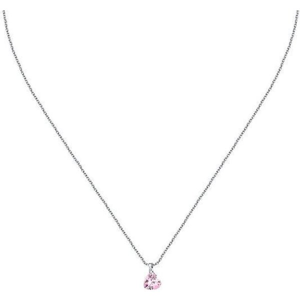 Collar De Plata La Petite Story Con Zirconia De CorazóN Rosa LPS10AWV33 Para Mujer White-image