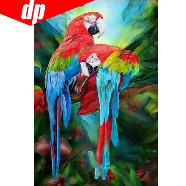 Papuga „Diamentowy Haft 5D DIY Diamentowy Obraz śCieg KrzyżYkowy Z żYwicy W PełNi OkrąGłY Diament 20X30 Blue-image