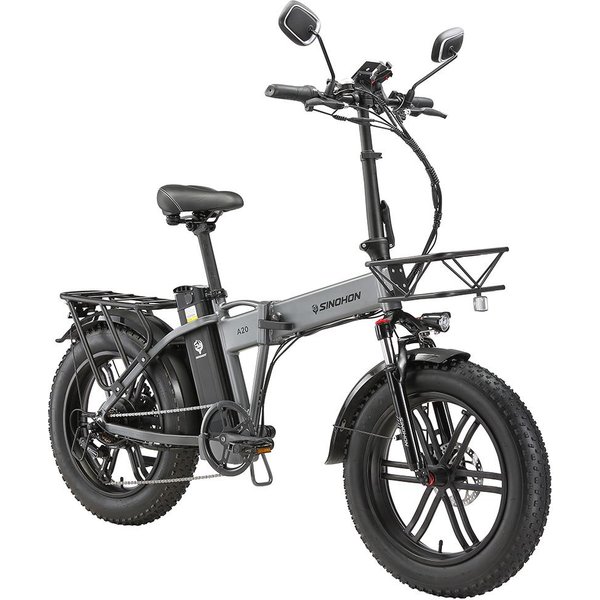 Bicicleta EléCtrica Plegable Sinohon A20 Con BateríA De 48V 22AH Gris-image