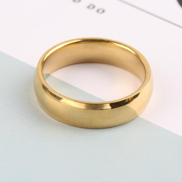 Anillo De Acero Inoxidable Liso Simple De Moda Nueva Para Mujeres Y Hombres Anillos De Pareja CláSicos Color Oro JoyeríA De Boda Compromiso 7-image