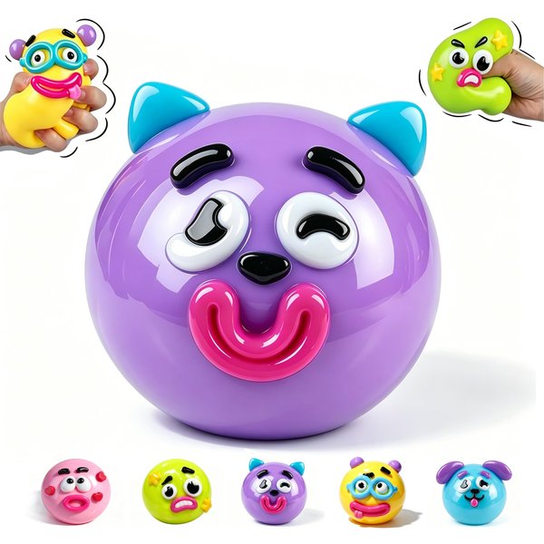 @NowoŚĆ Smushers Squishy, Piesek Z Wymianą Twarzy Curiosities Squishy Zabawka, MięKka Formowalna Urocza Powoli PodnosząCa Się Zabawka Do ŚCiskania, RelaksująCa Sensoryczna S-image