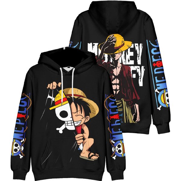 Anime ONE Piece Hombres Mujeres Mono D. Luffy Sudaderas OtoñO Casual Jersey Sudaderas Con Capucha Moda Hip Hop Sudadera Ropa Xxxxl-image