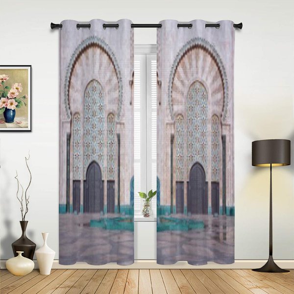 Cortinas De Ventana Con Flores Acuarela De Plantas Para Sala De Estar Dormitorio De Lujo Cortinas Persianas De Cocina Cortinas 135W X 60H(Cm) X1 Gray-image
