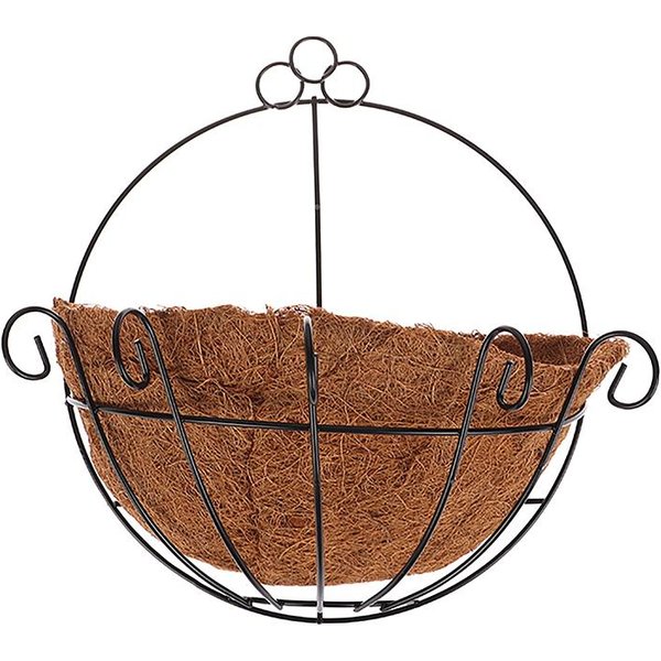 Maceta Hierro Forro De Coco Colgante DIY JardíN Colgantes Maceteros Cestas De Pared Media Luna Soporte Para Plantas Estuche DecoracióN Del Hogar-image