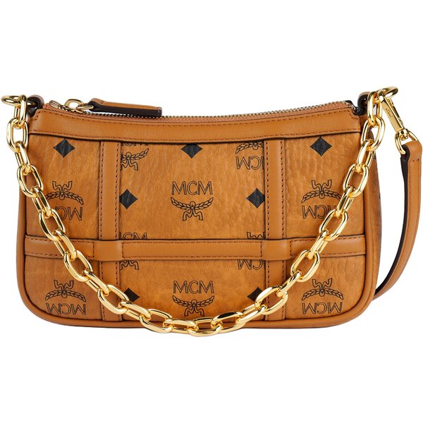 MCM Bolso De Hombro Mini Delmy Con Cadena Y Monograma Visetos Para Mujer CoñAc MWSBAER01CO001 Basic Set (Bag+Dust Bag) Brown-image