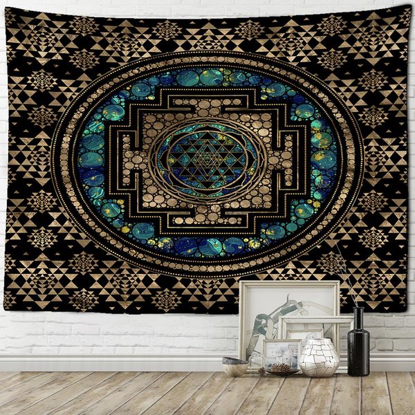 Drzewo żYcia TłO Tkanina Gobelin Psychodeliczny Tkanina Poliestrowa Drukowana W Stylu Boho WisząCe ŚCiany WystróJ Domu 230X180Cm-image