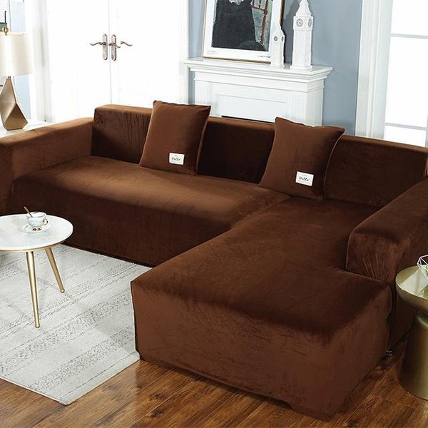 Aksamitna Narzuta Na Sofę Elastyczna Narzuta Na Sofę Segmentową W KształCie Litery L Sofa Narzuty Case Fotel Szezlong Case Do Salonu 1Seater 90-140Cm-image