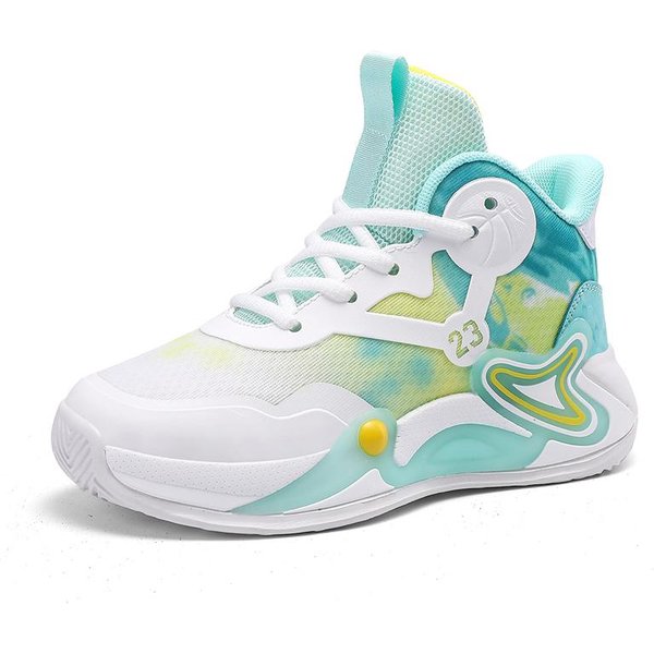 DziecięCe Buty Do KoszykóWki OddychająCa Siateczka ChłOpcy Modne Trampki Dziewczynki Szkolne Buty Sportowe Dzieci Codzienne Trampki Outdoorowe Sportowe 31 White-image
