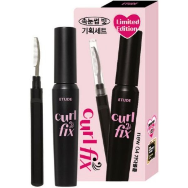 Etude Tuszu Do RzęS Curl Fix 8G + Zestaw GrzebykóW Do RzęS – DłUgotrwałE PodkręCanie, Odporny Na Rozmazywanie, ObjęTość I Definicja 01 Black White-image