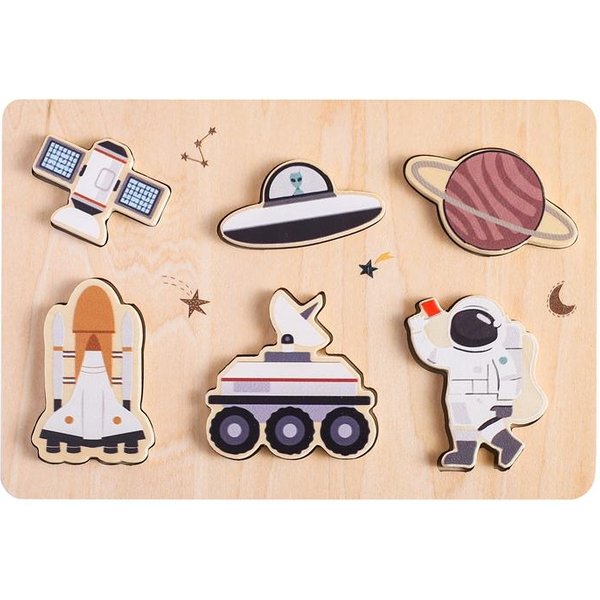 Drewniane Puzzle Dla Dzieci Klocki Montessori Zabawka Edukacyjna KreskóWkowa LeśNe Morskie Zwierzę Astronauta Puzzle Prezent Dla Dziecka-image