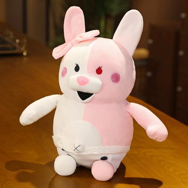 Danganronpa V3 Maskotka Monokuma Kawaii Pluszowa Postać Z Anime Urocza Czarno-BiałA Lalka NiedźWiedź Pluszaki Monomi Poduszka Prezent ŚWiąTeczny 25Cm-image