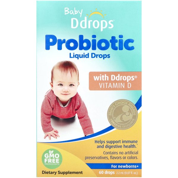 Ddrops, Bebé, Gotas LíQuidas ProbióTicas, Neonato+, 60 Gotas, 0.07 Fl Oz (2,2 Ml)-image
